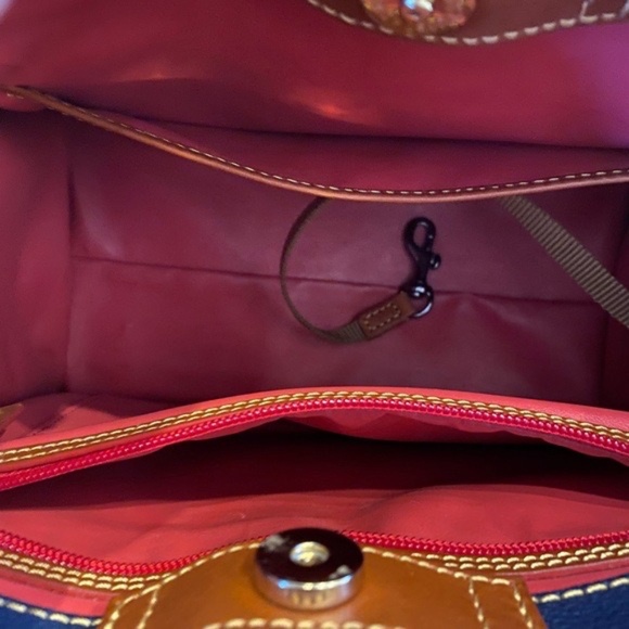 Dooney & Bourke squared blue/brown satchel - Picture 15 of 16